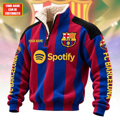 Personalized Barca FC 2026 Fleece Quarter-Zip Pullover