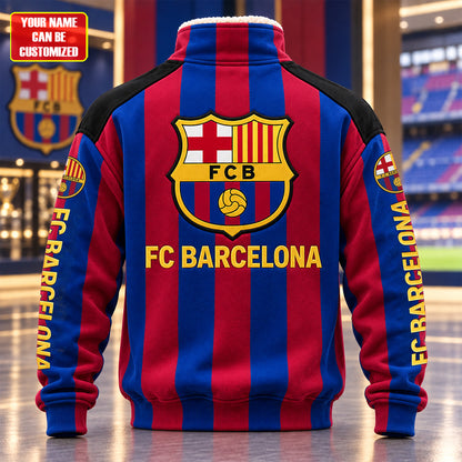 Personalized Barca FC 2026 Fleece Quarter-Zip Pullover