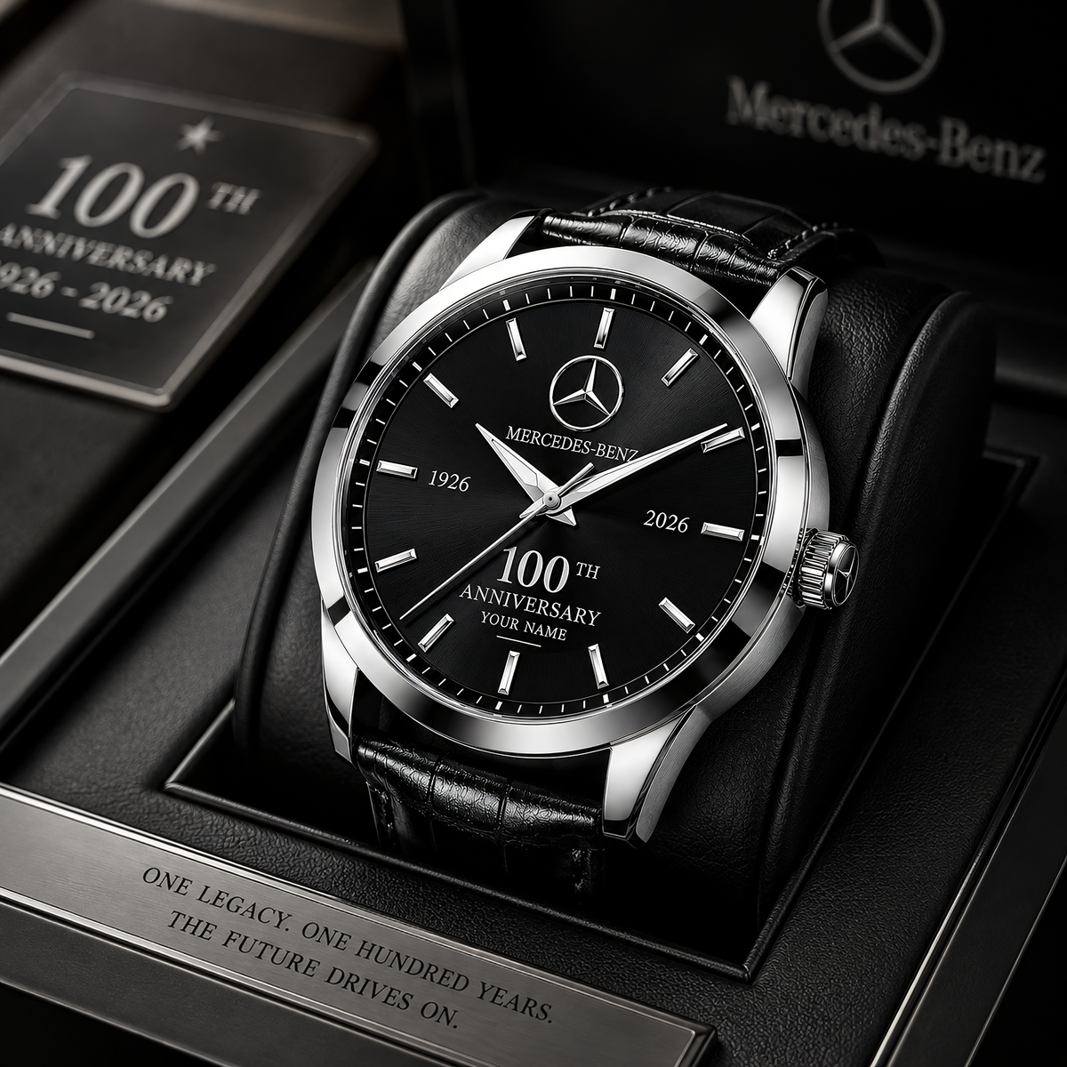 Personalized Merc 100TH Anniversary Leather Strap Watch (1926-2026)