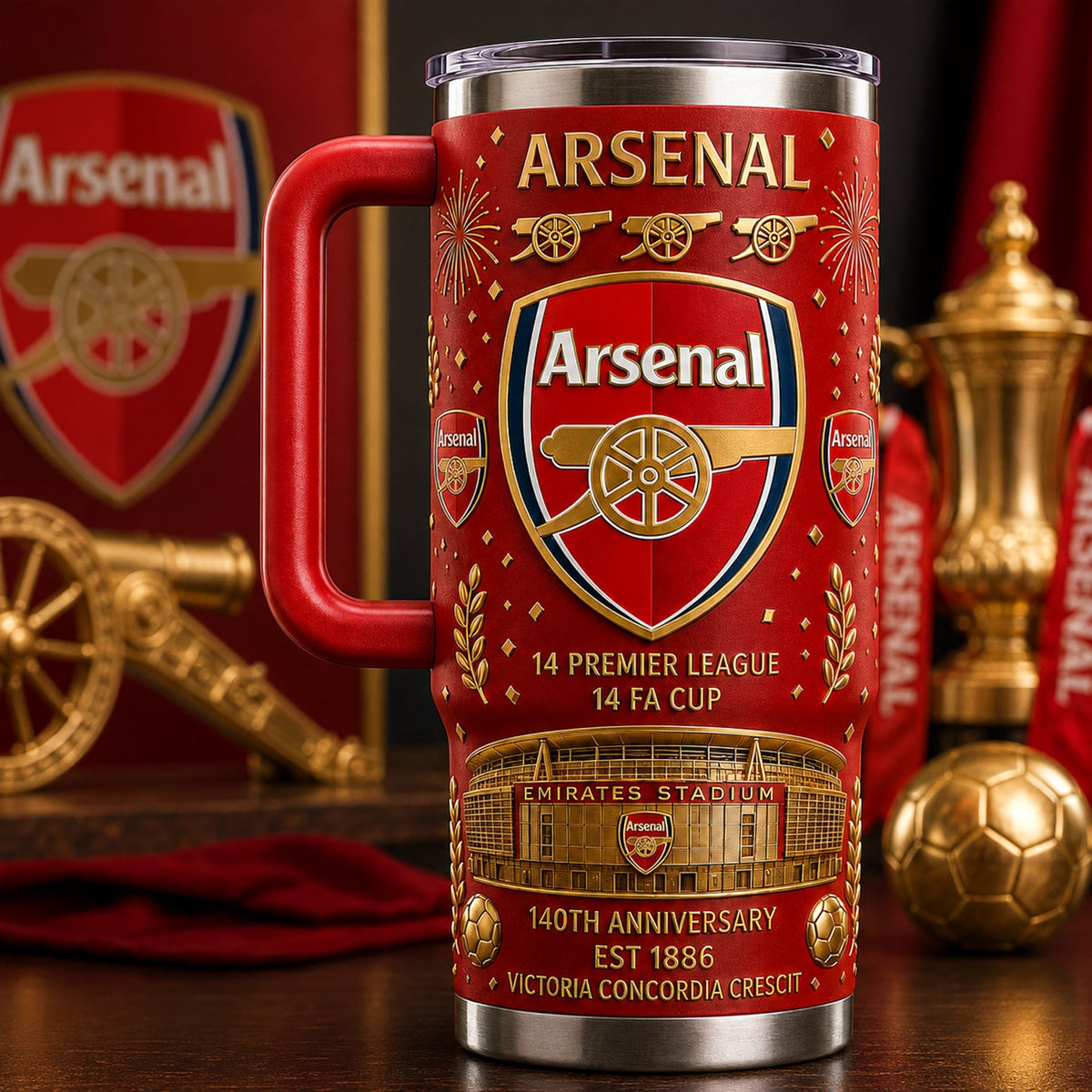 Arsenal Champions Insulated Tumbler 30oz 40oz