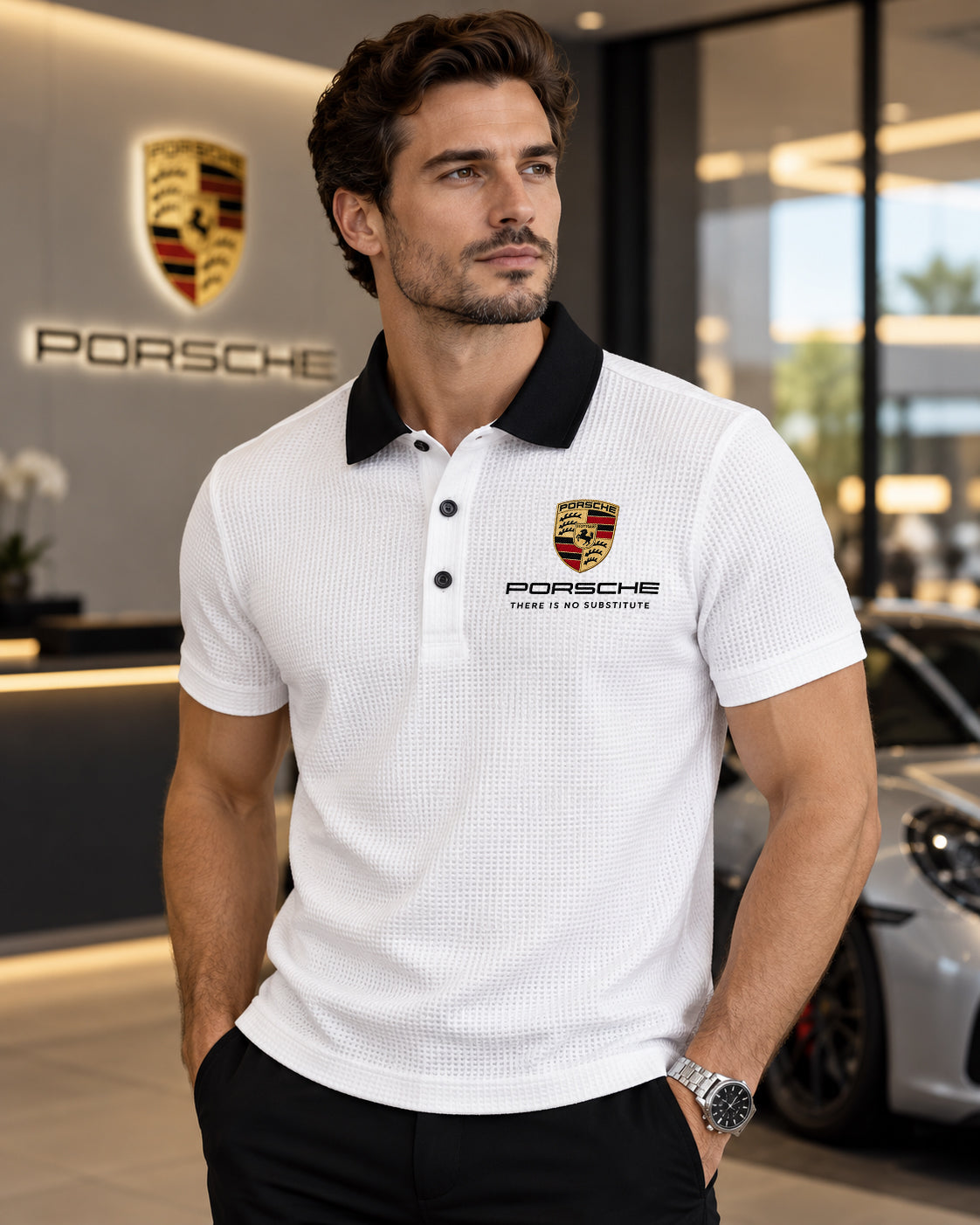 Personalized Pors Waffle Knit 2026 Polo Shirt