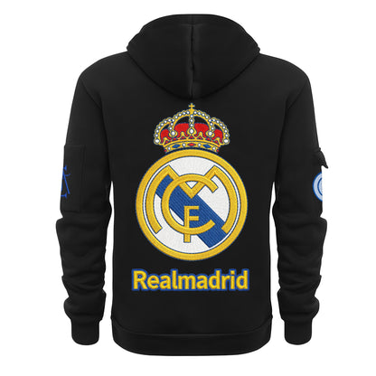Personalized Real FC Embroidery Zip-Hoodie Cotton Jacket
