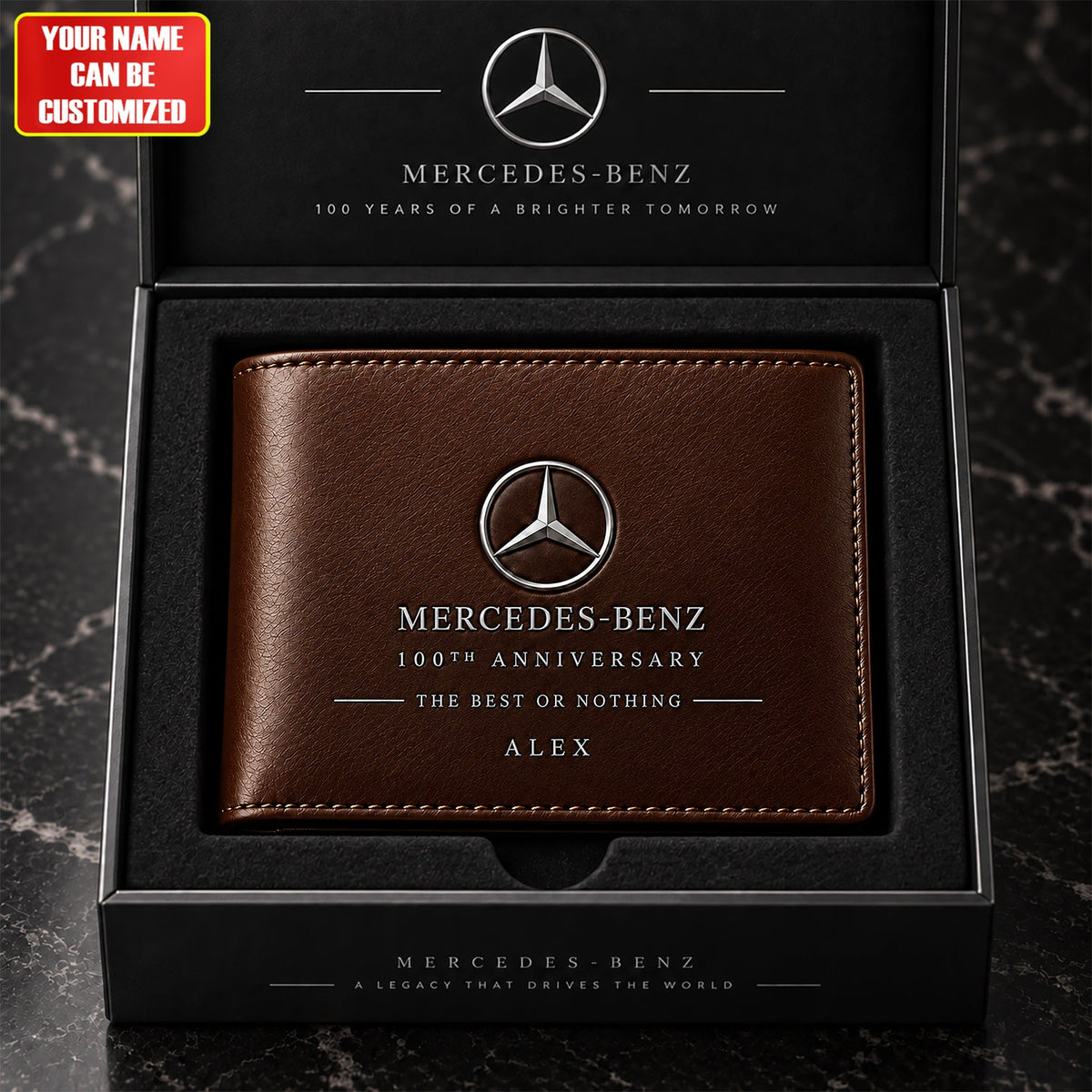 Personalized Merc 100TH Anniversary Luxury Leather Wallet (1926-2026)