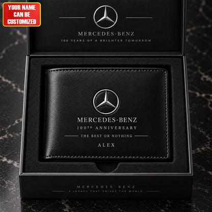 Personalized Merc 100TH Anniversary Luxury Leather Wallet (1926-2026)