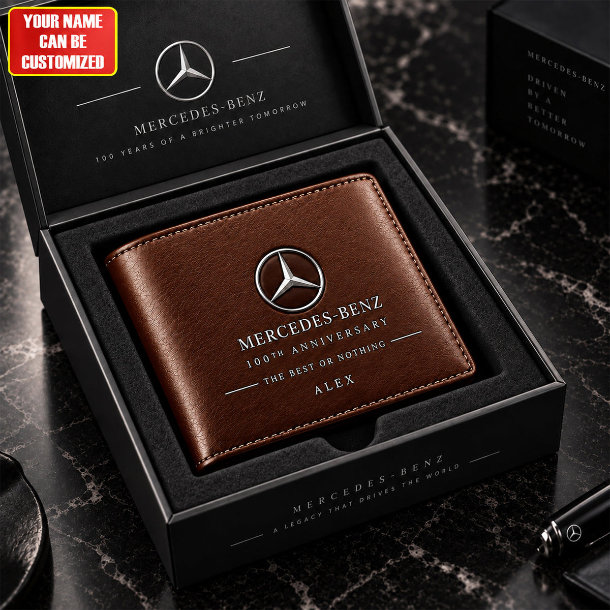 Personalized Merc 100TH Anniversary Luxury Leather Wallet (1926-2026)