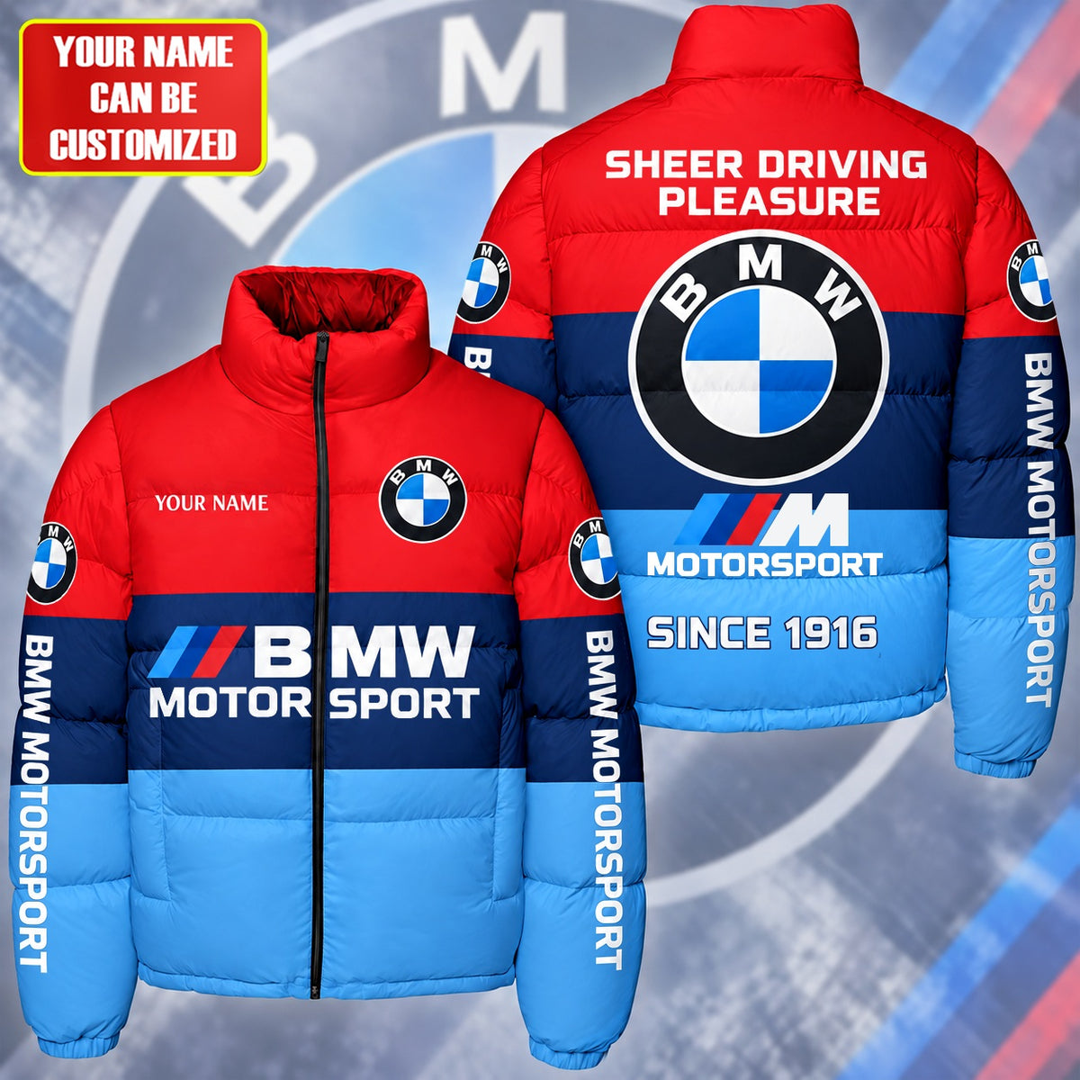 BW Motorsport Since 1916 Puffer Thermal Stand Collar Jacket