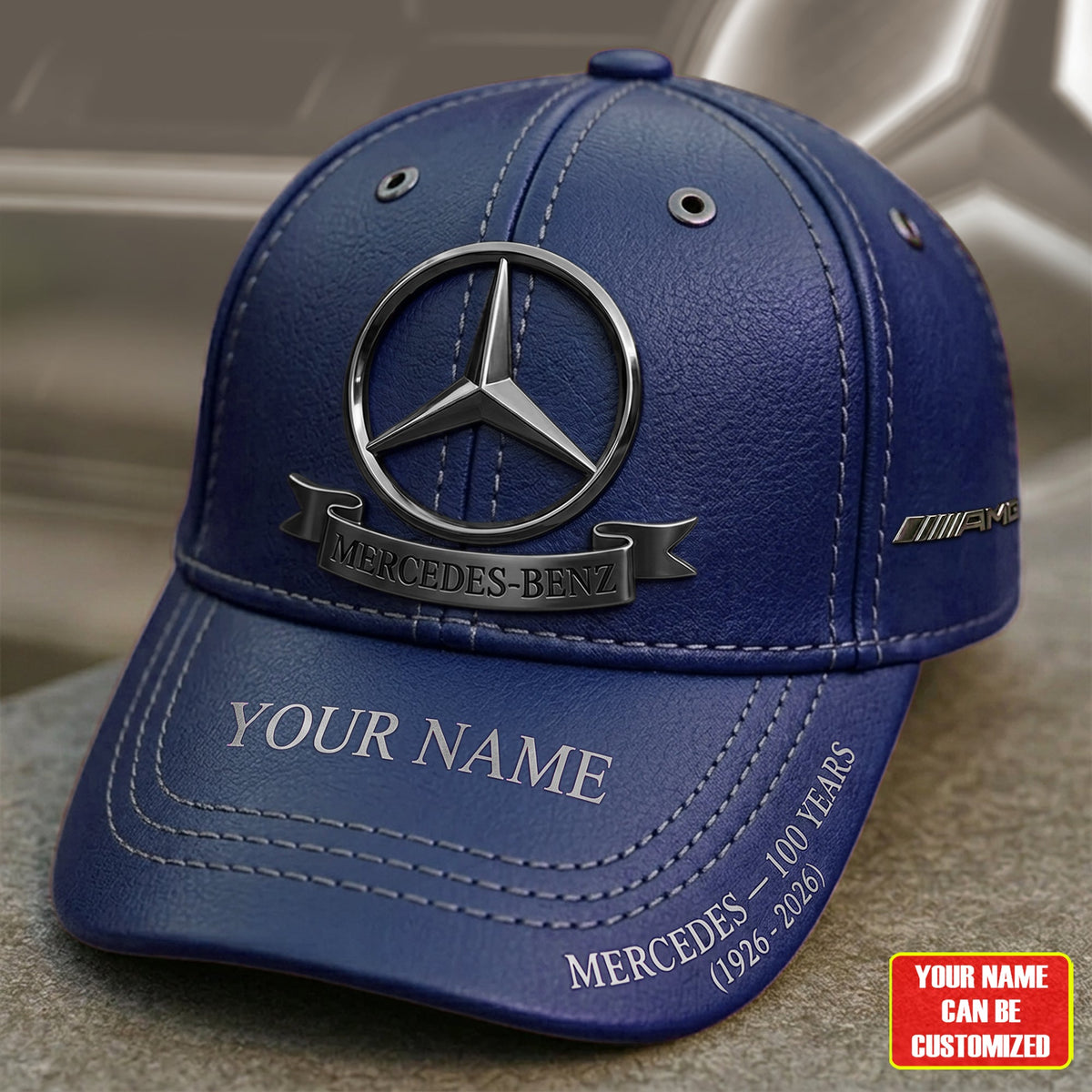 Personalized Merc AMG 100th Anniversary Leather Classic Cap (1926-2026)