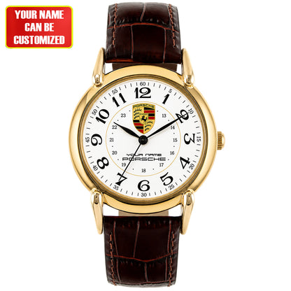 Personalized Pors Peugeot Leather Strap Watch