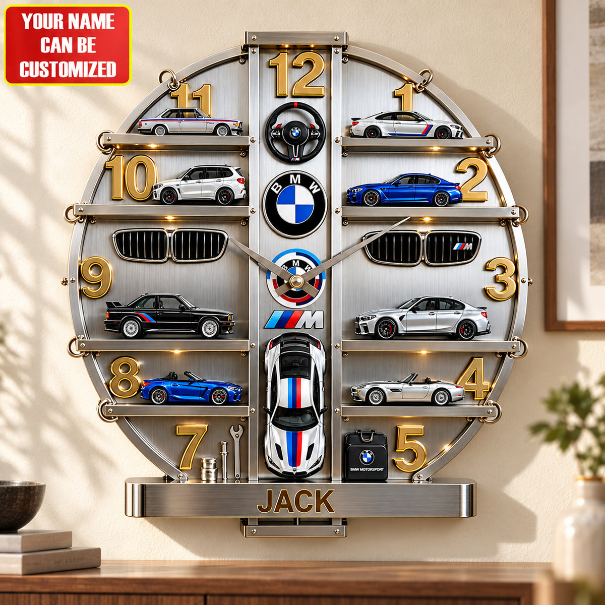 BW Motorsport Home Decorative 3D Visual Effect Acrylic Wall Clock
