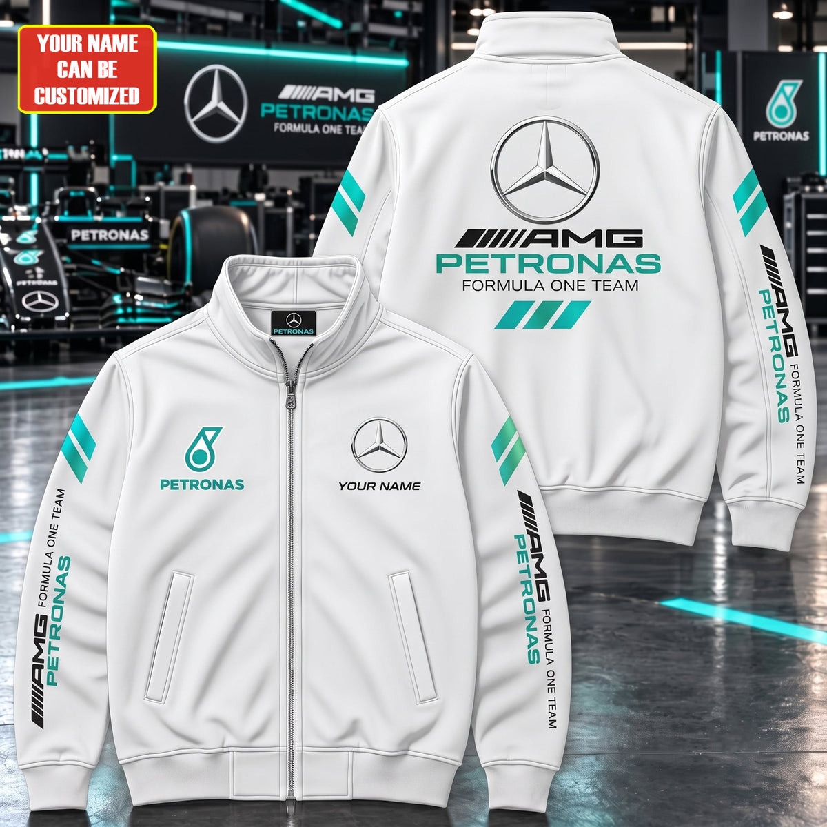Personalized Merc AMG Petronas 2026 Zipper Stand Collar Jacket