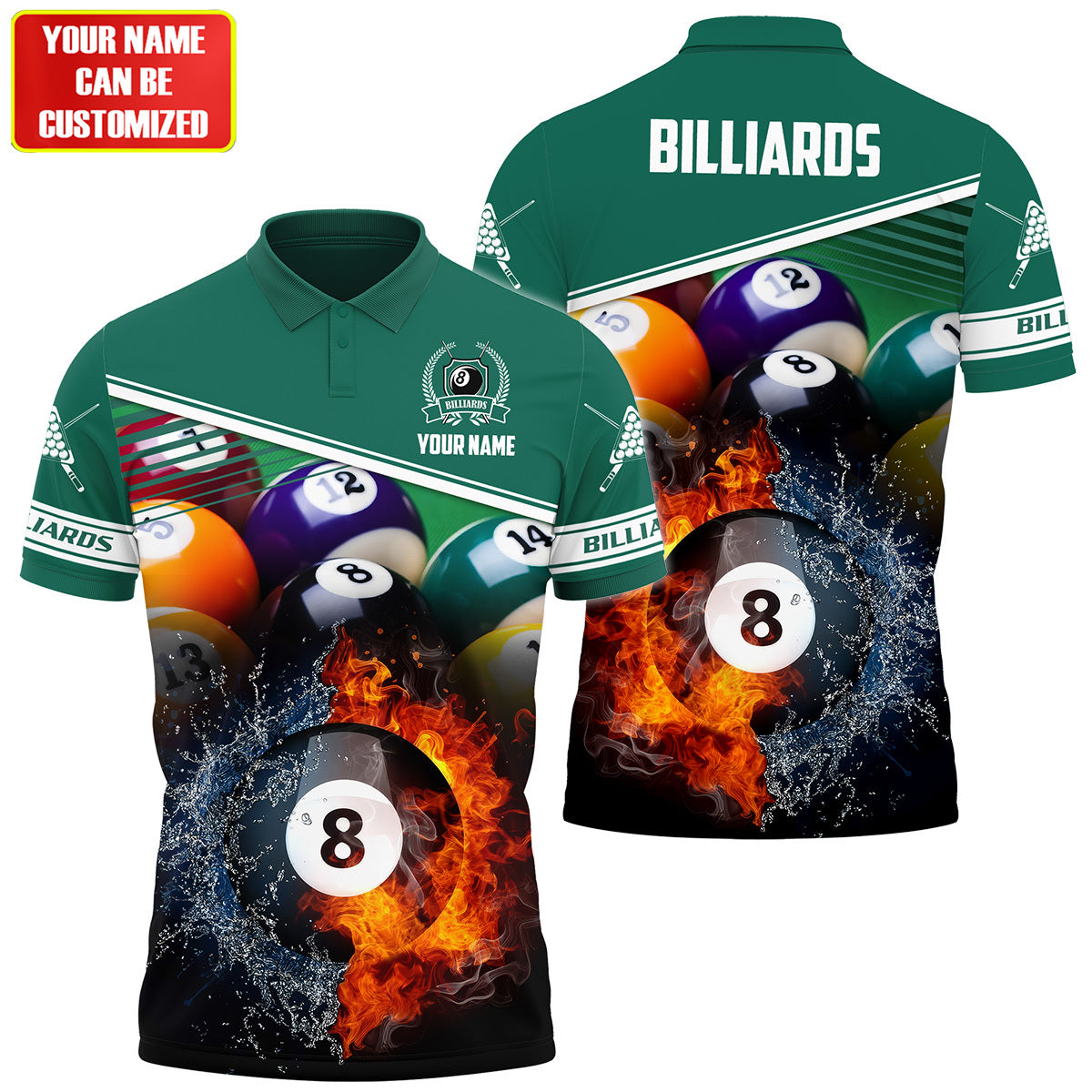 Personalized Name Billiards All Over Printed Unisex Shirt QB120602