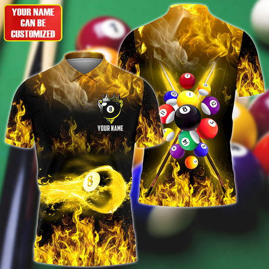 Personalized Billiards Fire Yellow Version All Over Printed Unisex Shirt QB130608