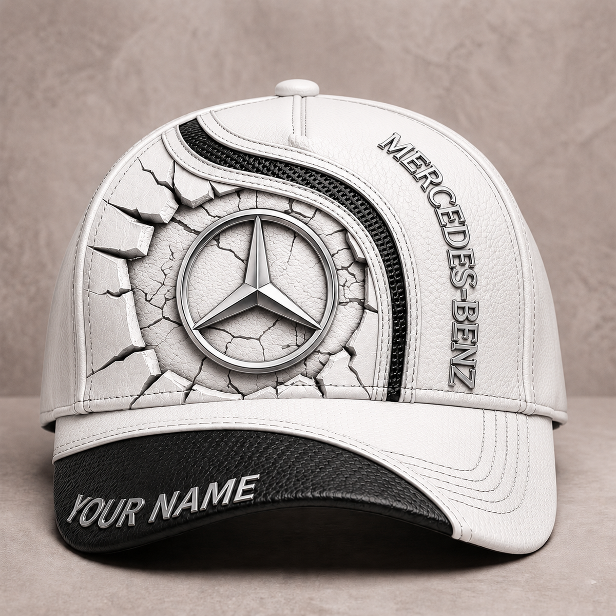 Personalized Mercedes Leather Pattern Classic Cap