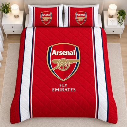 Arsenal FC Emboidery Pattern Quilt Bedding Set