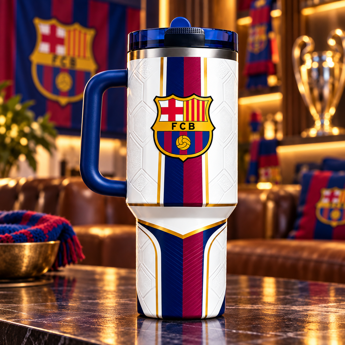 Barca FC King champions insulated tumbler 30oz 40oz