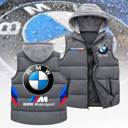 Bw Sleeveless Windproof Puffer Jacket With Hood