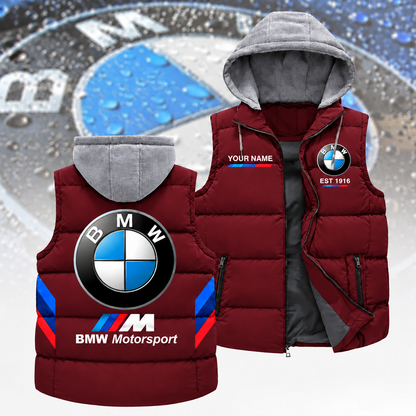 Bw Sleeveless Windproof Puffer Jacket With Hood
